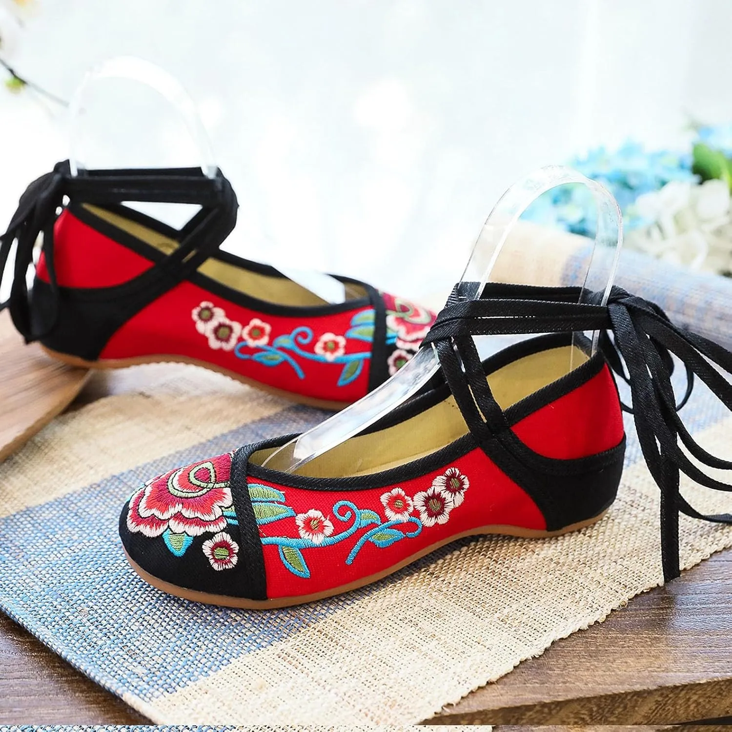 2025 Exquisite Criss-Cross Ankle Strap Lace Up Flats Shoes Women's Sandals Dressy Platform Summer Dress Dance Shoes