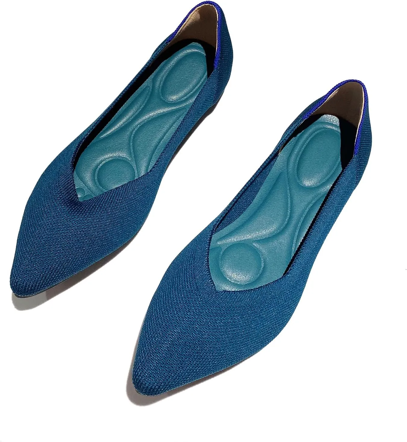AOQUNFS Women's Ballet Flats Slip On Casual Pointed Toe Knit Flats Dressy Soft Walking Flats Shoes for Daily