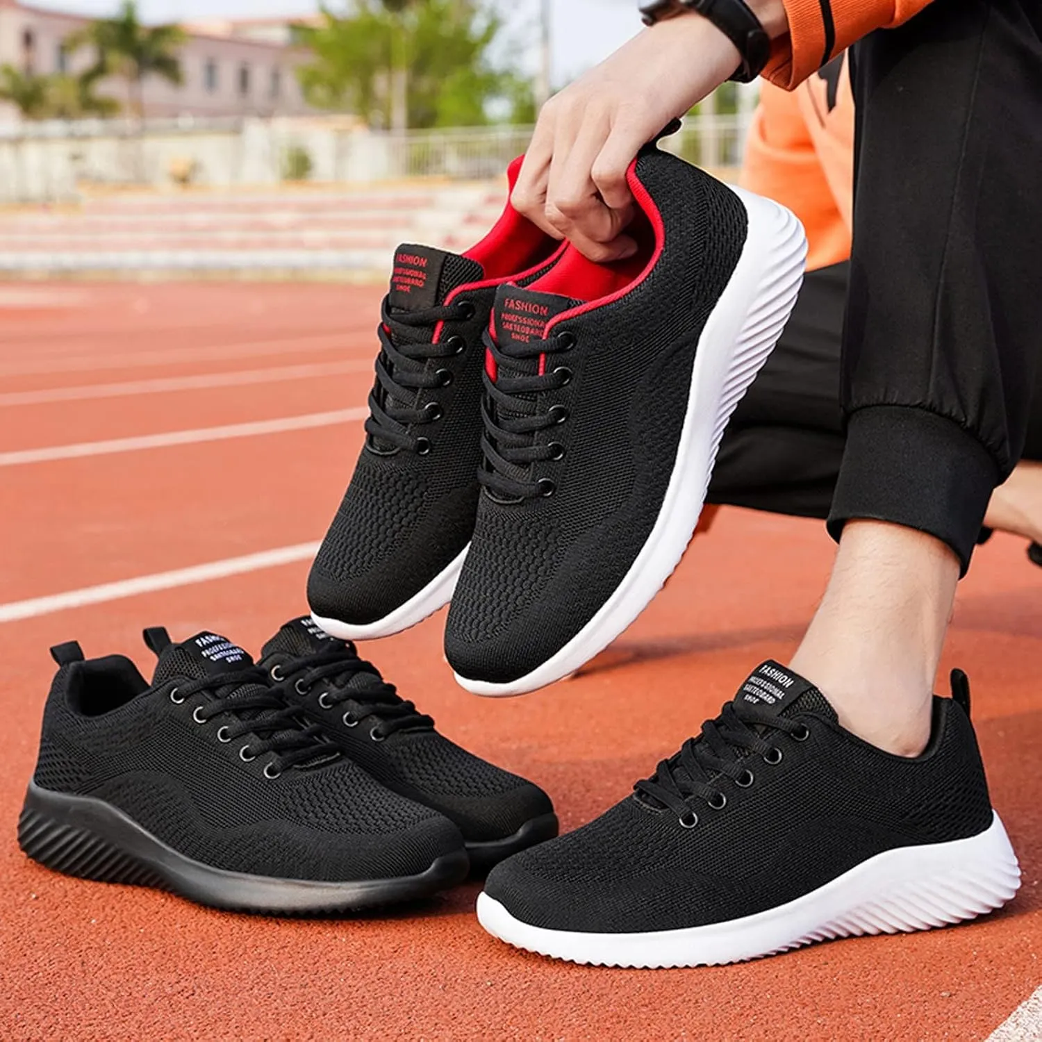 Arch Support Fitness Sneaker for Men Breathable and Light Outdoor Comfy Walking Shoe Non Slip Barefoot Sneaker