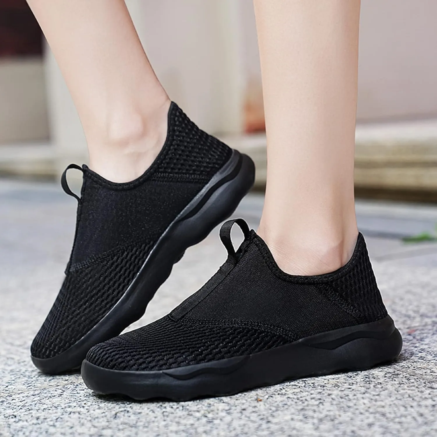 Athletic Fashion Sneakers for Men Lightweight Breathable Slip on Running Shoe Men's Comfortable Diabetic Shoes