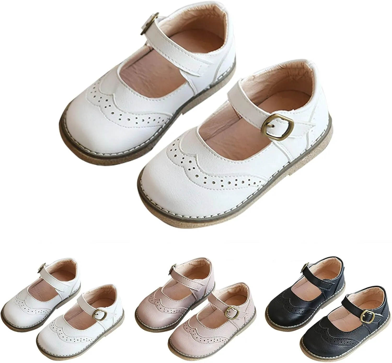 Baby Girls Dress Shoes Mary Jane Ballet Flats Flower Toddler Dress Shoes School Party Wedding Shoes