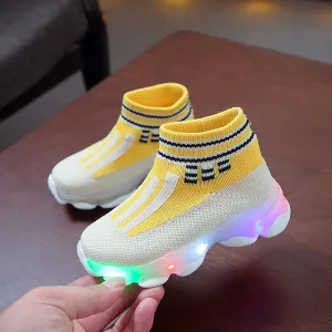 Baby Walking Shoes,Kids Baby Boys Girls Bling Led Light Sport Shoes Children Mesh Luminous Casual Shoes 1-6 Years