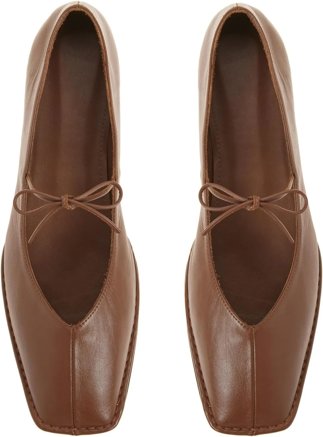 Ballet Flats for Women Lace Up Bow Square Toe Mary Janes Cute Ballerina Shoes Slip On Comfortable Elegant Dress Shoes