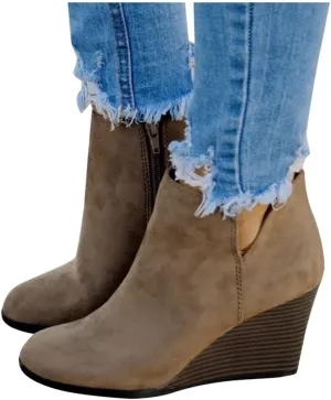 Boots for Women Suede Flat Short Ankle Booties Retro Fringe Boots Winter Round Toe Roman Fringe Short Flat Shoes