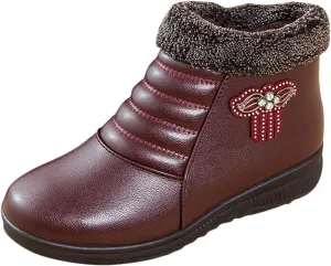 BORAMAX Warm Boots for Women Womens Boots Woman Ankle Snow Waterproof Winter Boots Shoes Mother Cotton Shoes Boots