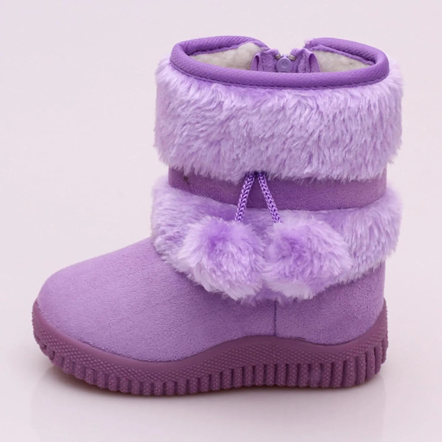 Boys Girls Wnter Snow Boots Faux Fur Lining Anti-Slip Winter Boots Outdoor Comfort Warm Ankle Booties Warm Shoes