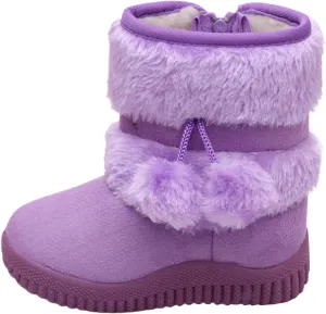 Boys Girls Wnter Snow Boots Faux Fur Lining Anti-Slip Winter Boots Outdoor Comfort Warm Ankle Booties Warm Shoes