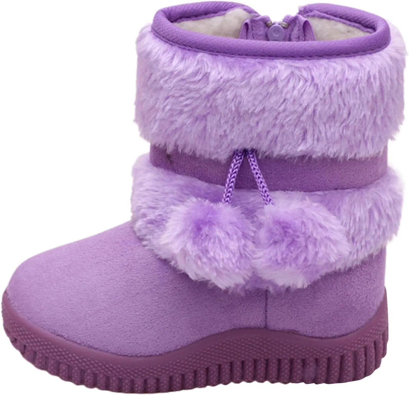 Boys Girls Wnter Snow Boots Faux Fur Lining Anti-Slip Winter Boots Outdoor Comfort Warm Ankle Booties Warm Shoes