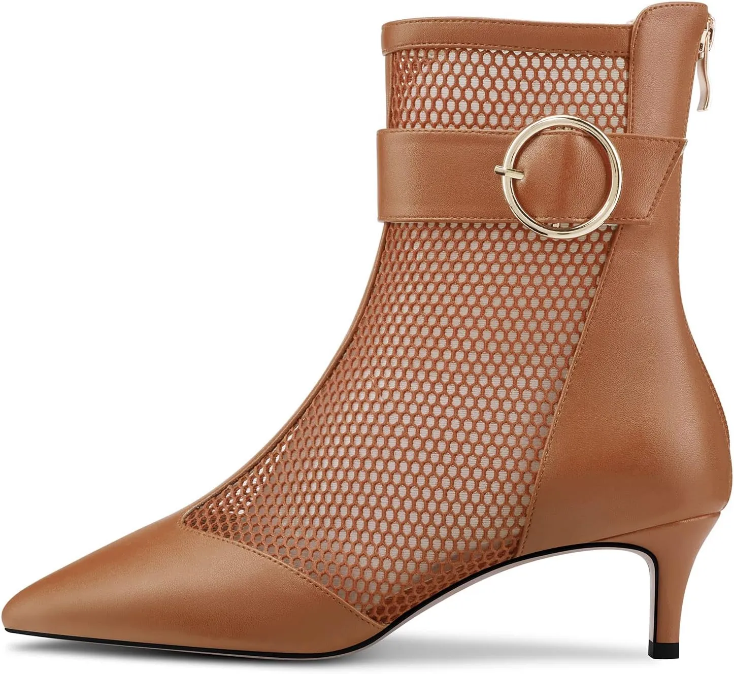Castamere Women Mid Heel Pointed Toe Summer Mesh Ankle Boots Short Bootie Zipper Prom Dress 2.0 Inches Heels