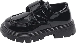 Chunky Loafers for Girl Toddler Dress Shoes Platform Heel Leather Flats Round Toe Girls School Uniform Slip On Shoes