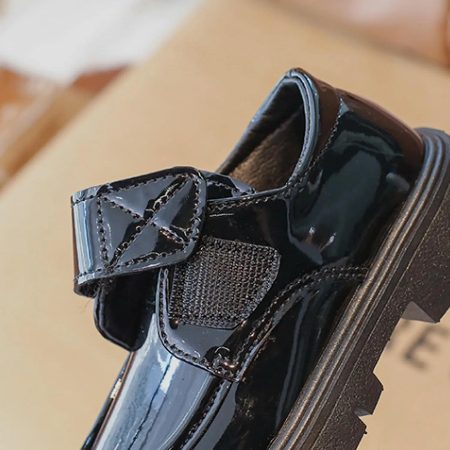 Chunky Loafers for Girl Toddler Dress Shoes Platform Heel Leather Flats Round Toe Girls School Uniform Slip On Shoes
