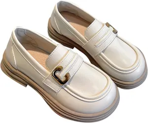 Chunky Loafers for Girls Platform Classic Dress Shoes Little Kid PU Leather Rubber Sole Oxford School Uniform Wedding