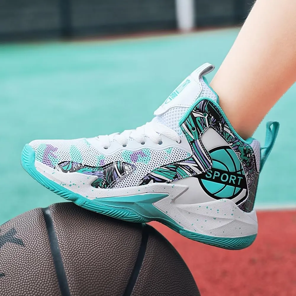 DHOVOR Boys Basketball Shoes Kids Athletic Shoes Fashion Sneakers Non-Slip Tennis Shoes Boys Running Shoes (Little Kid/Big Kid)