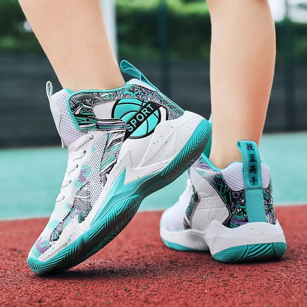 DHOVOR Boys Basketball Shoes Kids Athletic Shoes Fashion Sneakers Non-Slip Tennis Shoes Boys Running Shoes (Little Kid/Big Kid)