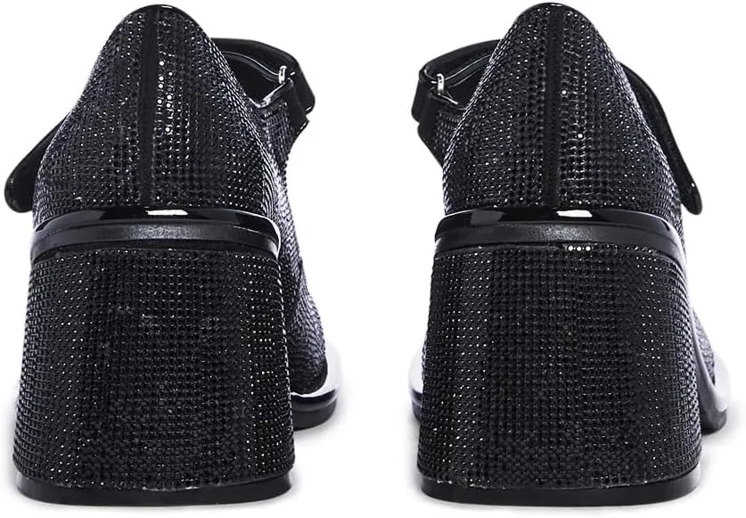 Dolls Kill Desire Me Rhinestone Mary Janes by Sugar Thrillz  Pumps with Sparkling Rhinestones, Block Heels, and Hook-and-Loop Closure, Perfect for Parties and Nights Out
