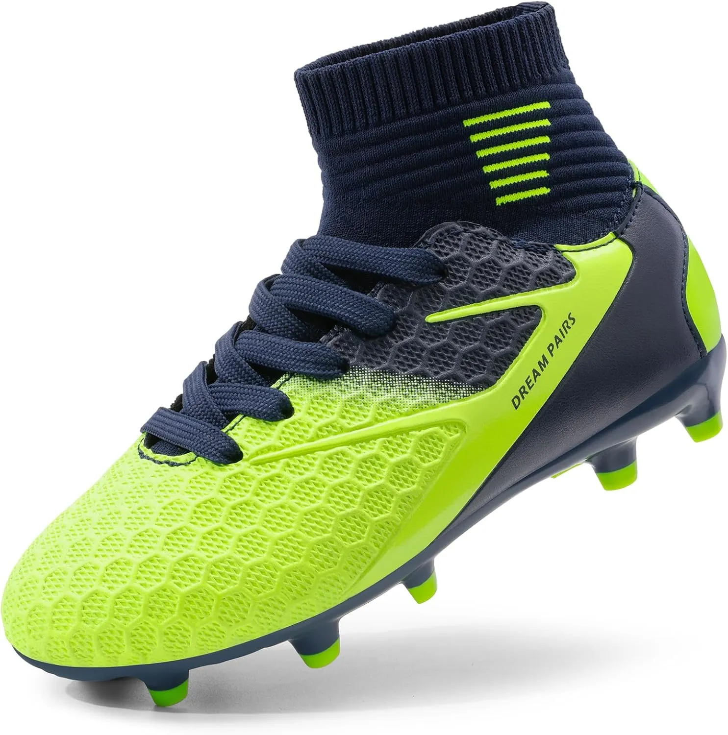 DREAM PAIRS Boys Girls Soccer Cleats Youth Firm Groud Outdoor Sport Athletic High Top Football Shoes for Little/Big Kid