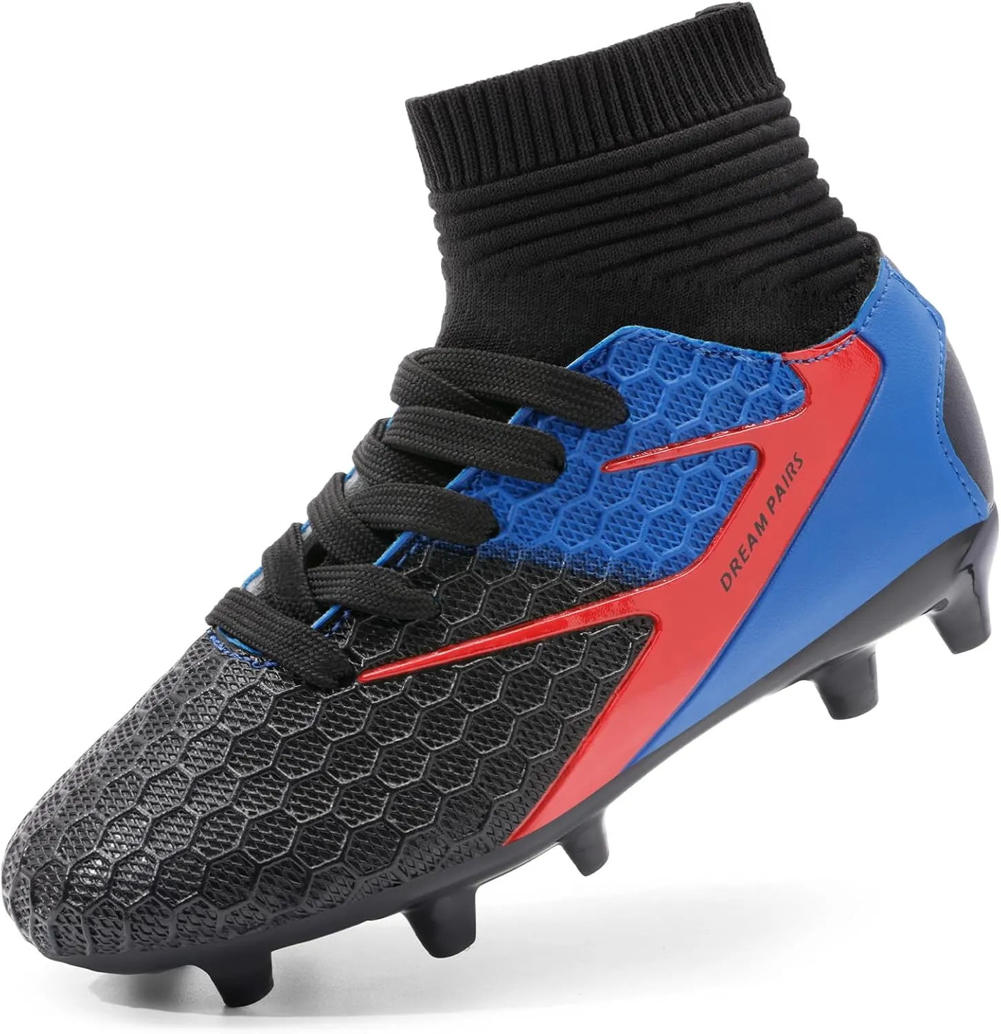 DREAM PAIRS Boys Girls Soccer Cleats Youth Firm Groud Outdoor Sport Athletic High Top Football Shoes for Little/Big Kid