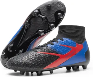 DREAM PAIRS Men's High Tops Lace Up Soccer Cleats, Lightweight Professional Athletic Football Cleats Mens Athletic Shoes for Training Soccer