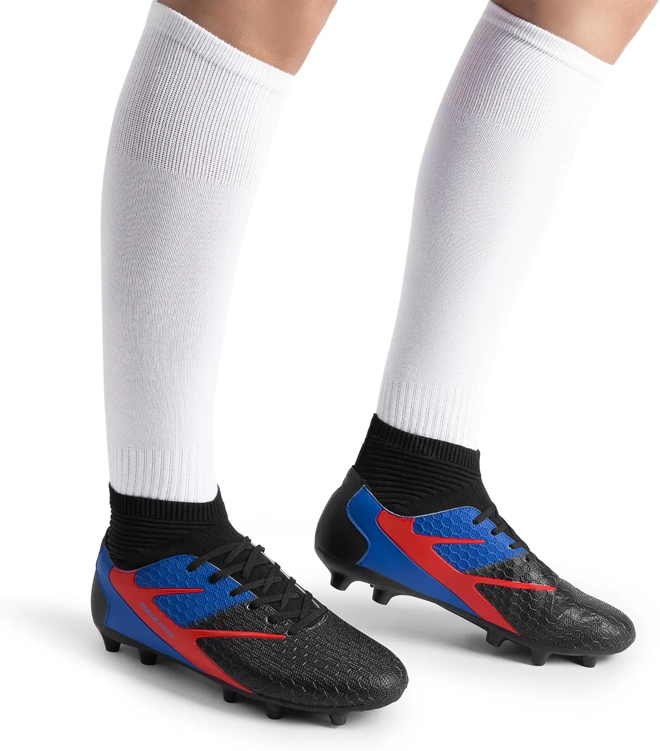 DREAM PAIRS Men's High Tops Lace Up Soccer Cleats, Lightweight Professional Athletic Football Cleats Mens Athletic Shoes for Training Soccer