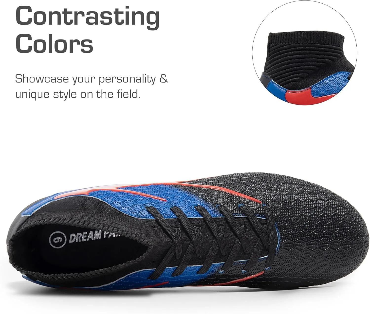 DREAM PAIRS Men's High Tops Lace Up Soccer Cleats, Lightweight Professional Athletic Football Cleats Mens Athletic Shoes for Training Soccer