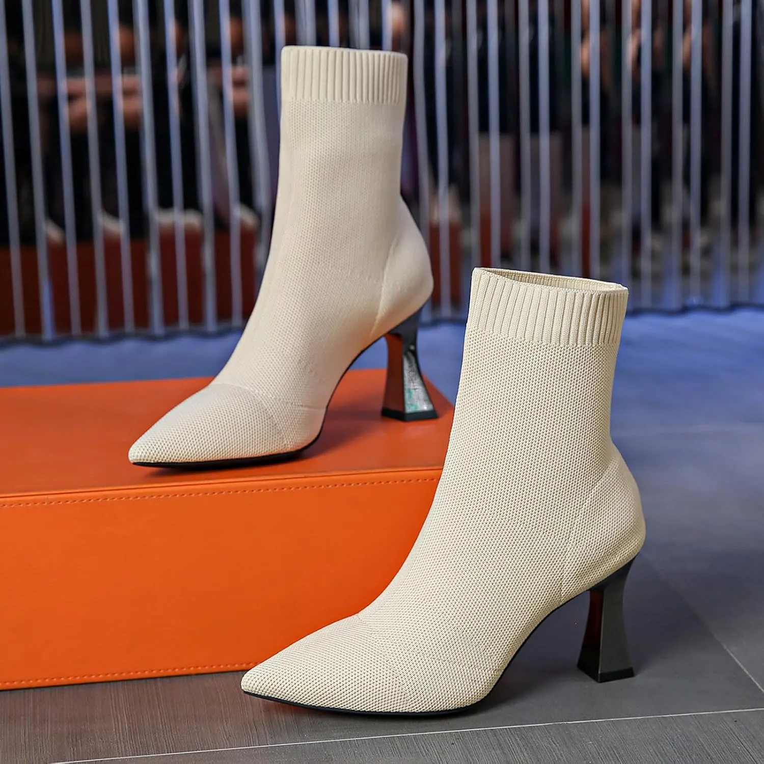 Dress Boots for Women Women Boots Ankle Womens Ankle Boots Low Heel Pointed Toe Elastic Dressy Fall Booties Shoes
