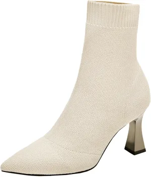 Dress Boots for Women Women Boots Ankle Womens Ankle Boots Low Heel Pointed Toe Elastic Dressy Fall Booties Shoes