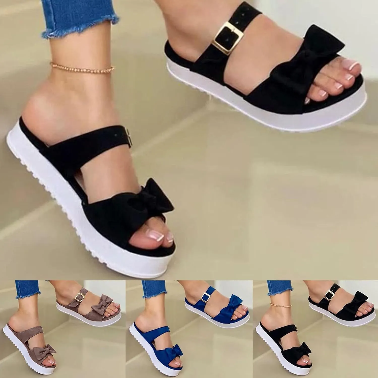 Dress Sandals for Women, Sandals Women Flat Casual Strappy Open Toe Elegant Shoes Slippers Travel Sandals