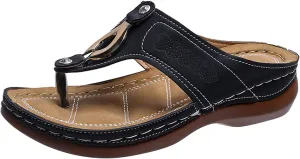 Eduavar Sandals Women Comfortable, Womens Sandals Casual Retro Open Toe Sandals Flip Flops Summer Beach Sandals Slippeprs