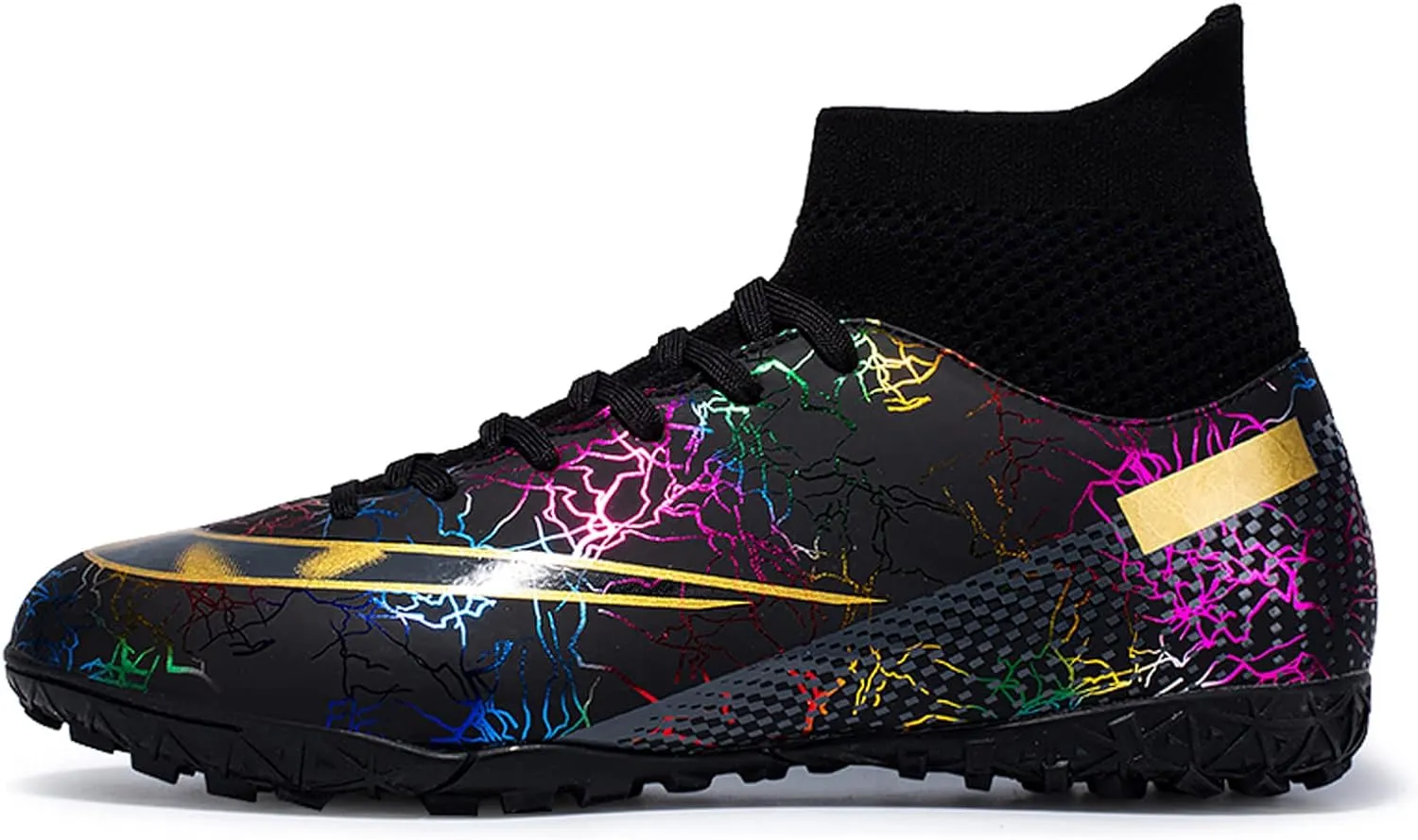 Eliogn Men's Turf Soccer Cleats Youth Athletic Firm Ground High-Top Football Boots