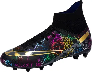 Eliogn Men's Turf Soccer Cleats Youth Athletic Firm Ground High-Top Football Boots