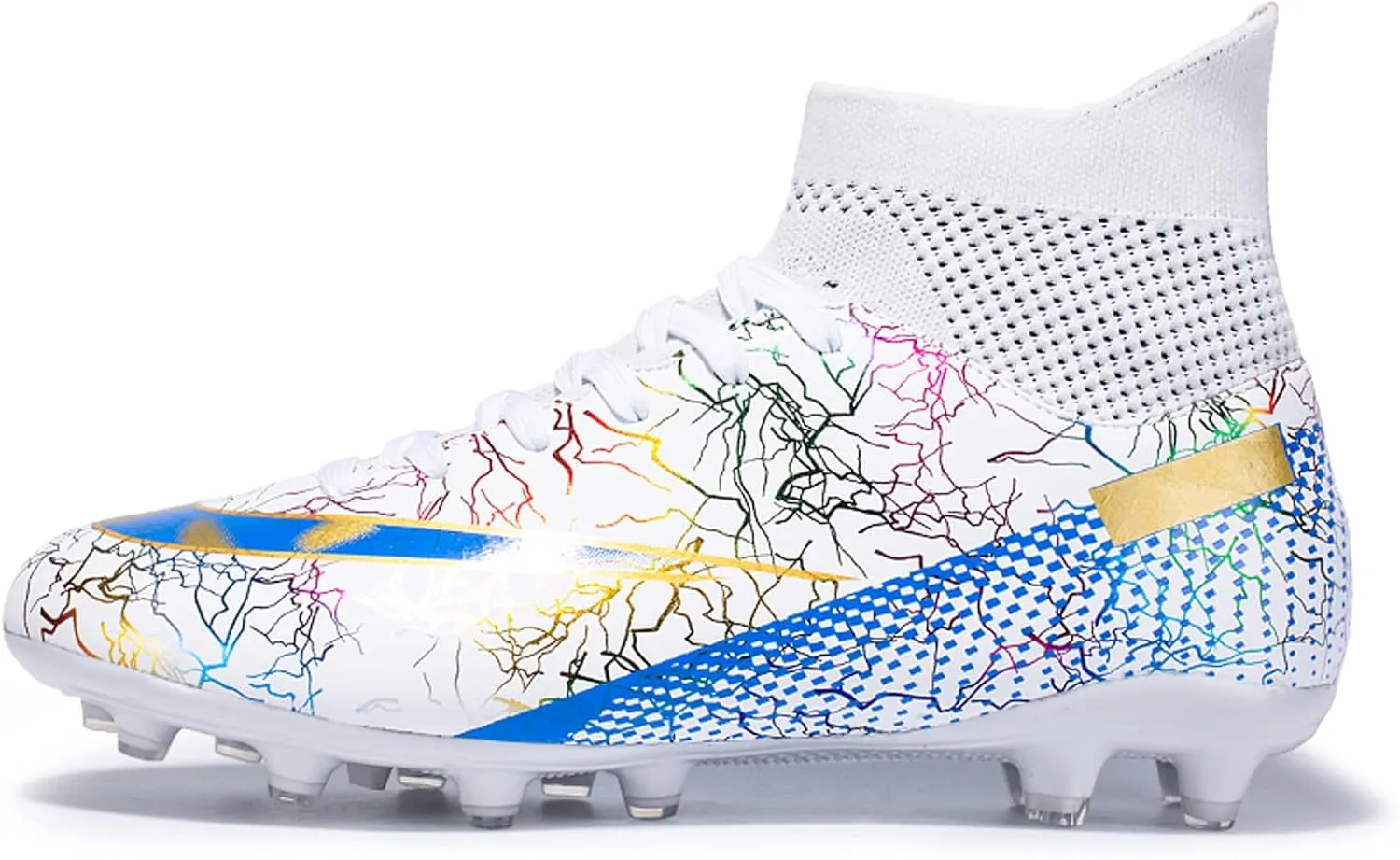 Eliogn Men's Turf Soccer Cleats Youth Athletic Firm Ground High-Top Football Boots
