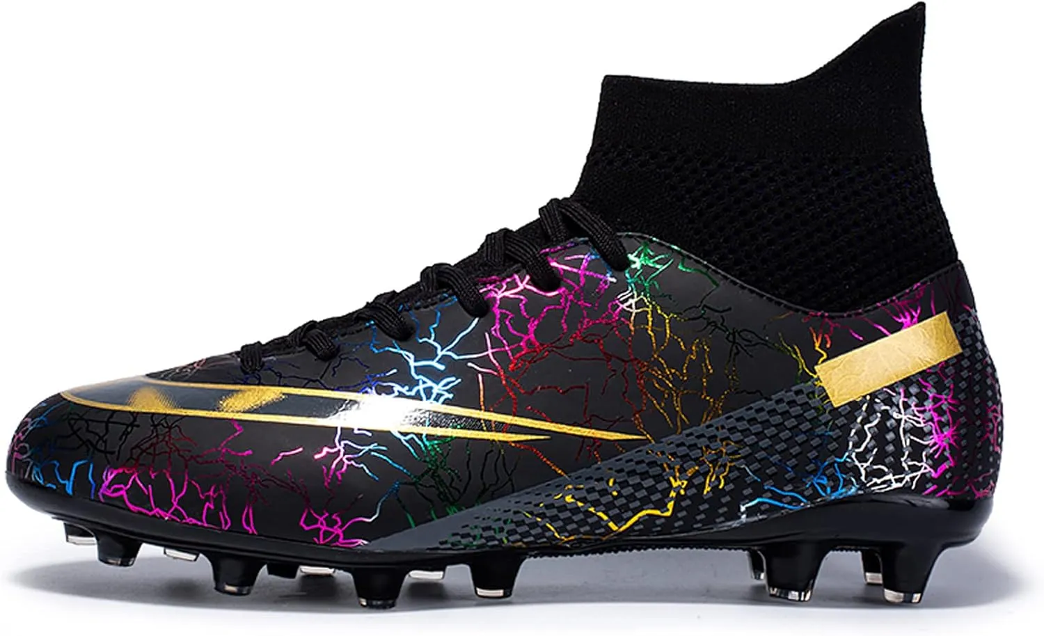 Eliogn Men's Turf Soccer Cleats Youth Athletic Firm Ground High-Top Football Boots