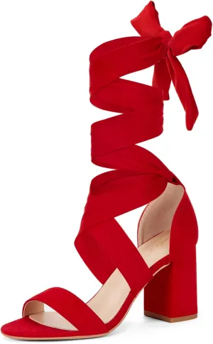 Elisabet Tang Women's Sandals Chunky Heels Lace Up Block Heels Open Toe Crisscross Strappy sandals Heel Sandals Fashsion Casual Prom Shoes For Women