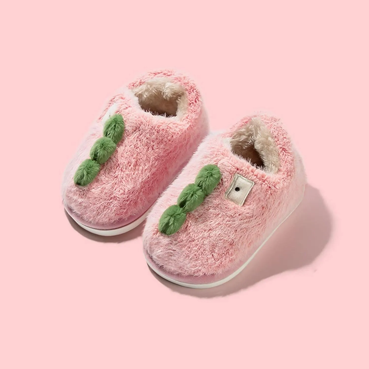 Fashion Cute Winter Slippers Boys And Girls Slippers Flat Bottom Round Toe Soft And Comfortable Warm Girls Indoor