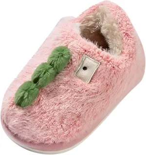 Fashion Cute Winter Slippers Boys And Girls Slippers Flat Bottom Round Toe Soft And Comfortable Warm Girls Indoor