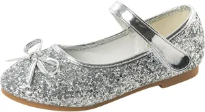 Flower Girl Dress Shoes Rhinestones Bow Mary Jane Ballet Flats for Girls Wedding Party Toddler Kids Dress Shoes Girls