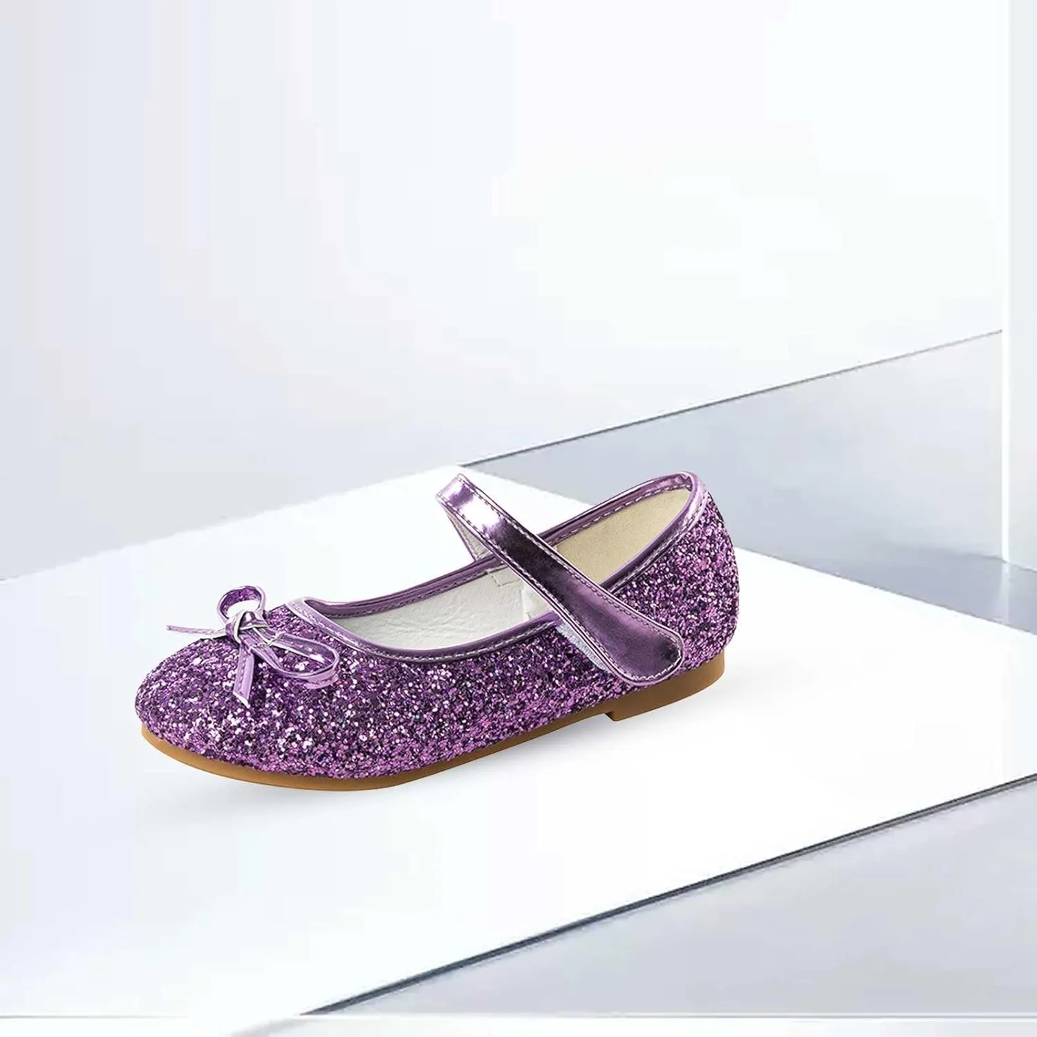 Flower Girl Dress Shoes Rhinestones Bow Mary Jane Ballet Flats for Girls Wedding Party Toddler Kids Shoes