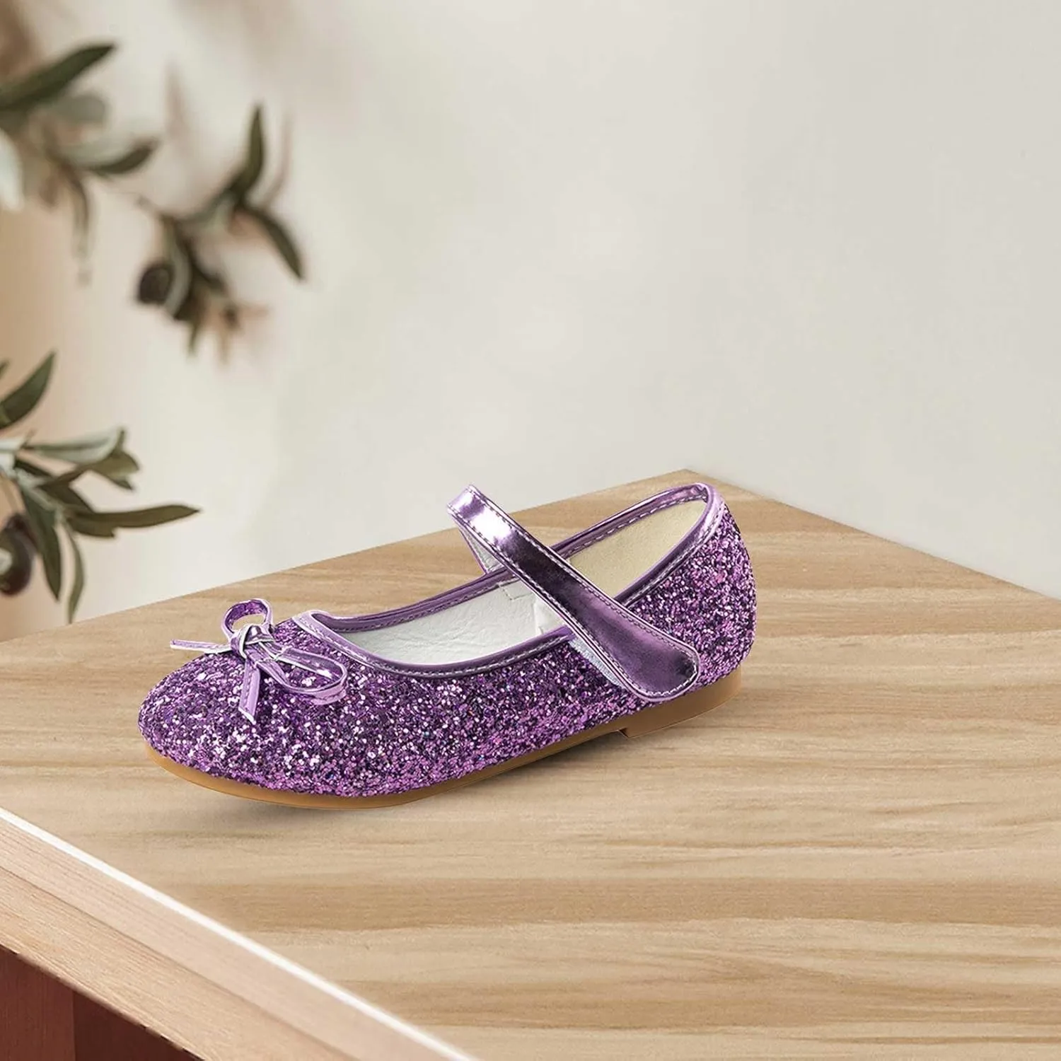 Flower Girl Dress Shoes Rhinestones Bow Mary Jane Ballet Flats for Girls Wedding Party Toddler Kids Shoes