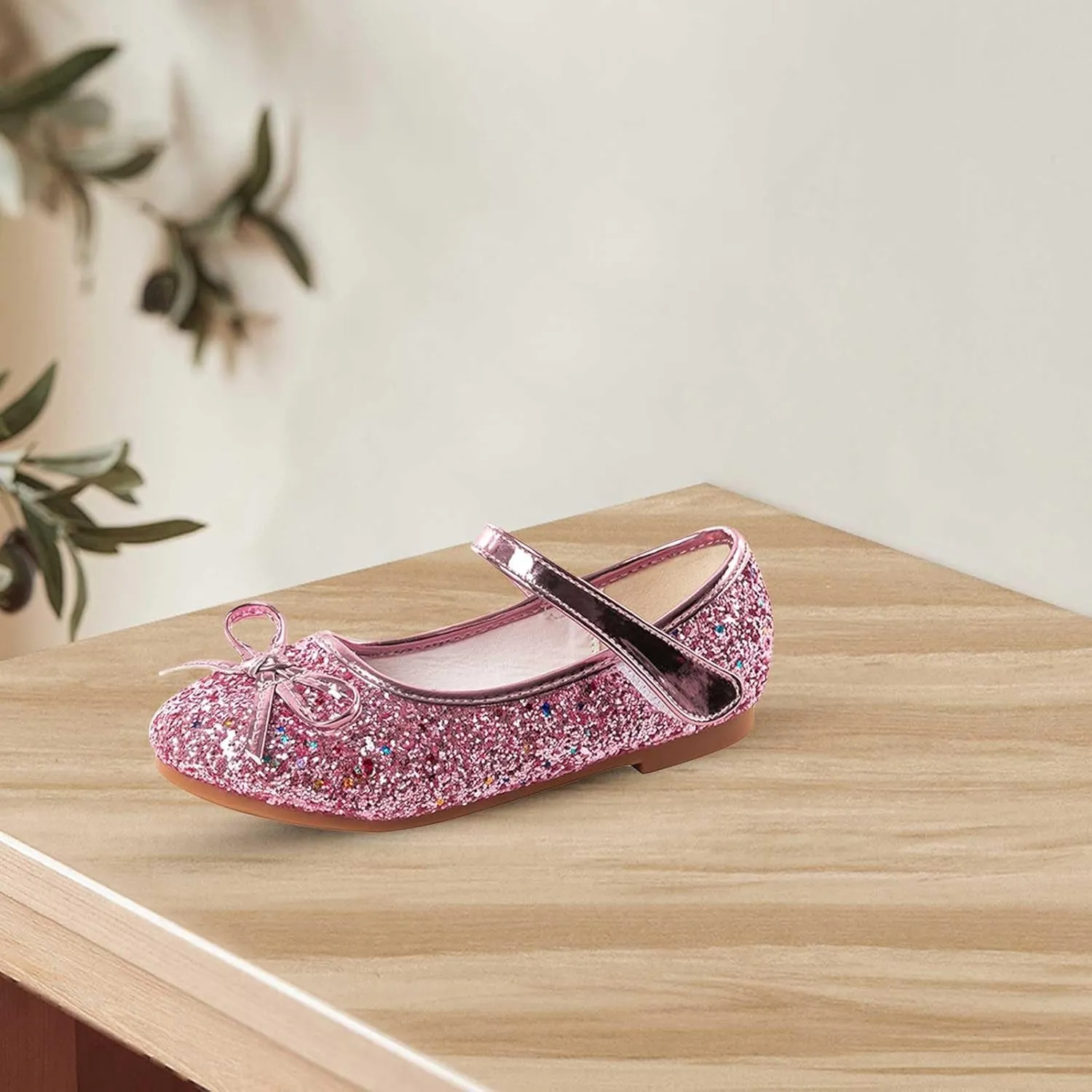 Flower Girl Dress Shoes Rhinestones Bow Mary Jane Ballet Flats for Girls Wedding Party Toddler Kids Shoes