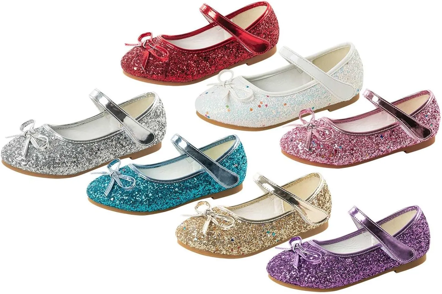 Flower Girl Dress Shoes Rhinestones Bow Mary Jane Ballet Flats for Girls Wedding Party Toddler Kids Shoes