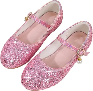 Girl Sparkly Mary Jane Shoes Rhinstones Dress Ballet Flats School Party Wedding Toddler Little Kid Shoes