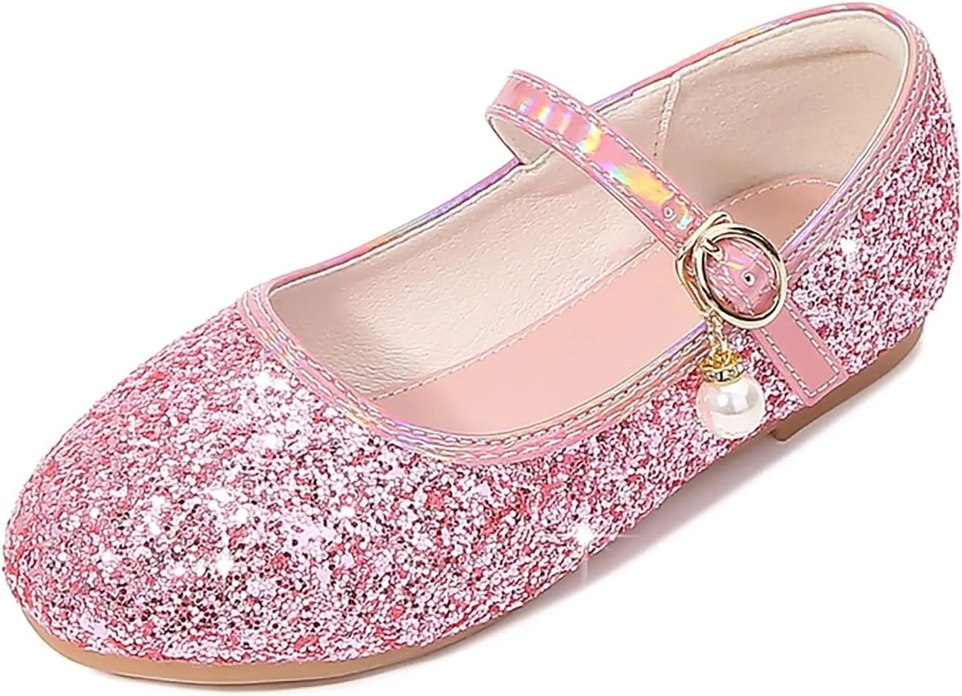 Girl Sparkly Mary Jane Shoes Rhinstones Dress Ballet Flats School Party Wedding Toddler Little Kid Shoes