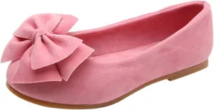Girls Bowknot Mary Jane Ballerina Flat Shoes Toddler/Little Kid Princess Dress Shoes Kids Slip On Soft Shoes
