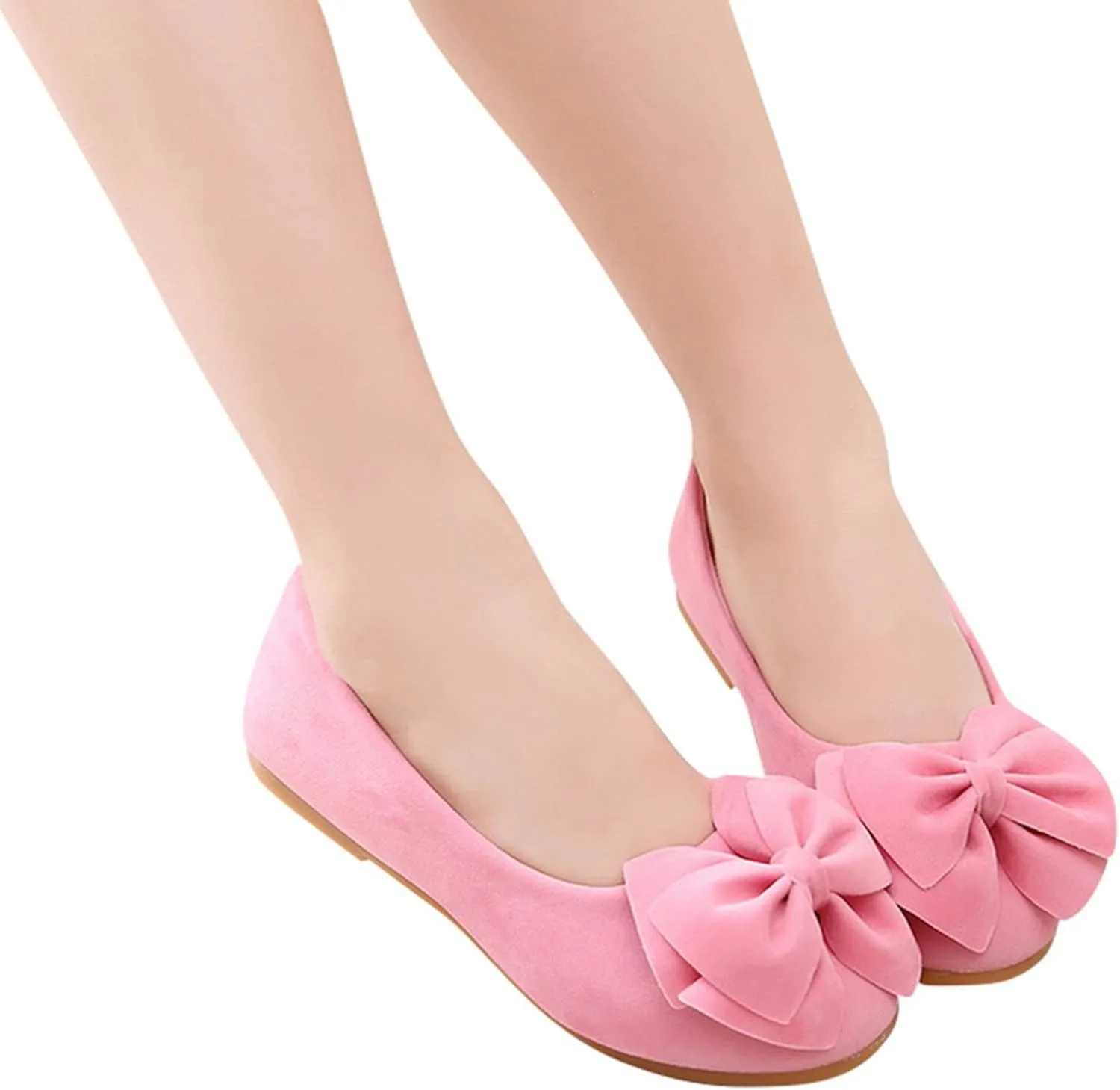 Girls Bowknot Mary Jane Ballerina Flat Shoes Toddler/Little Kid Princess Dress Shoes Kids Slip On Soft Shoes