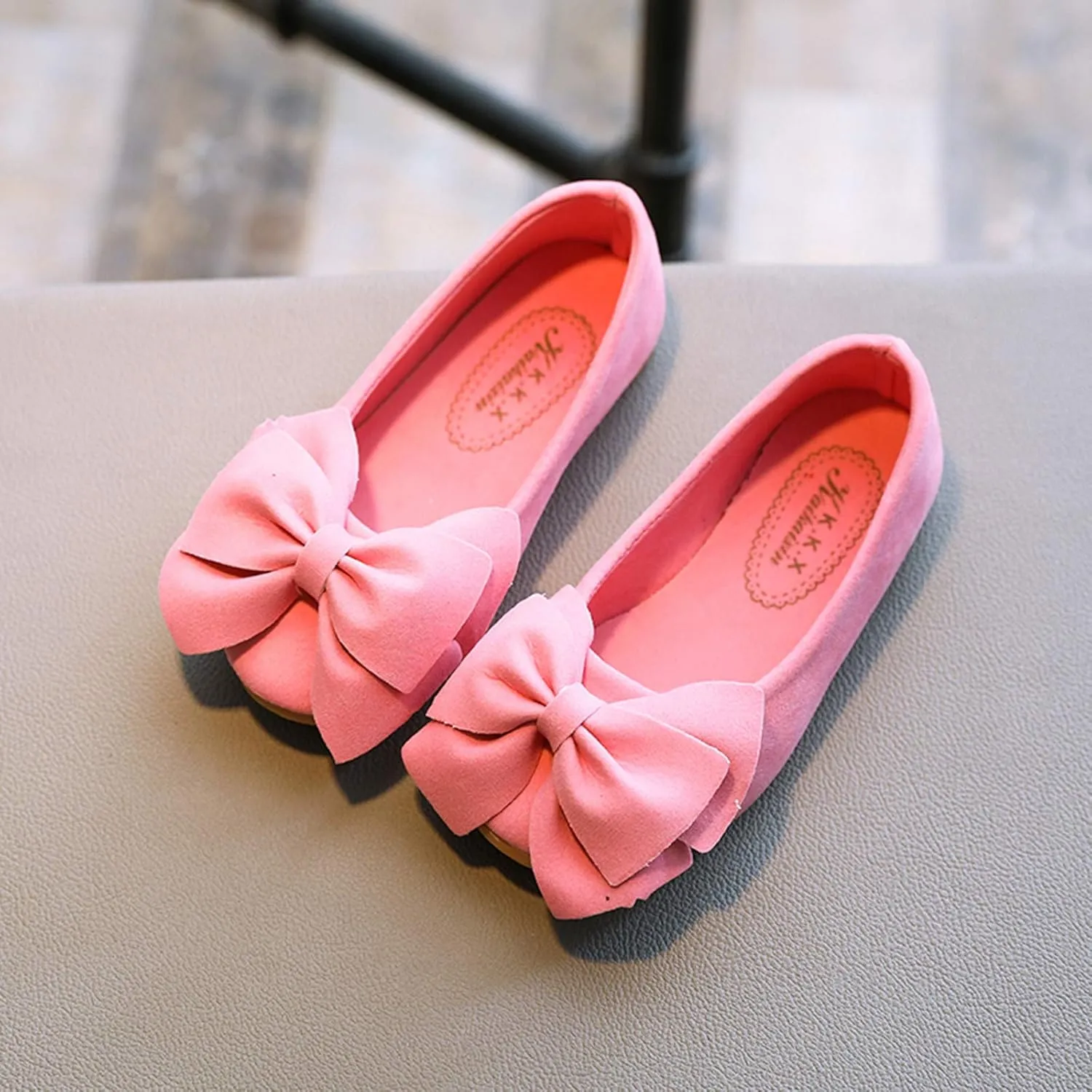 Girls Bowknot Mary Jane Ballerina Flat Shoes Toddler/Little Kid Princess Dress Shoes Kids Slip On Soft Shoes