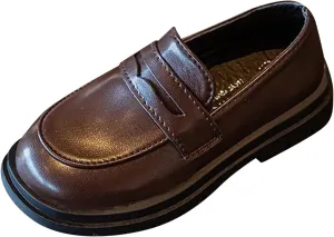 Girls Dress Shoes Chunky Loafers for Girl Platform Penny Loafers Round Toe School Uniform Slip On Baby Dress Shoes