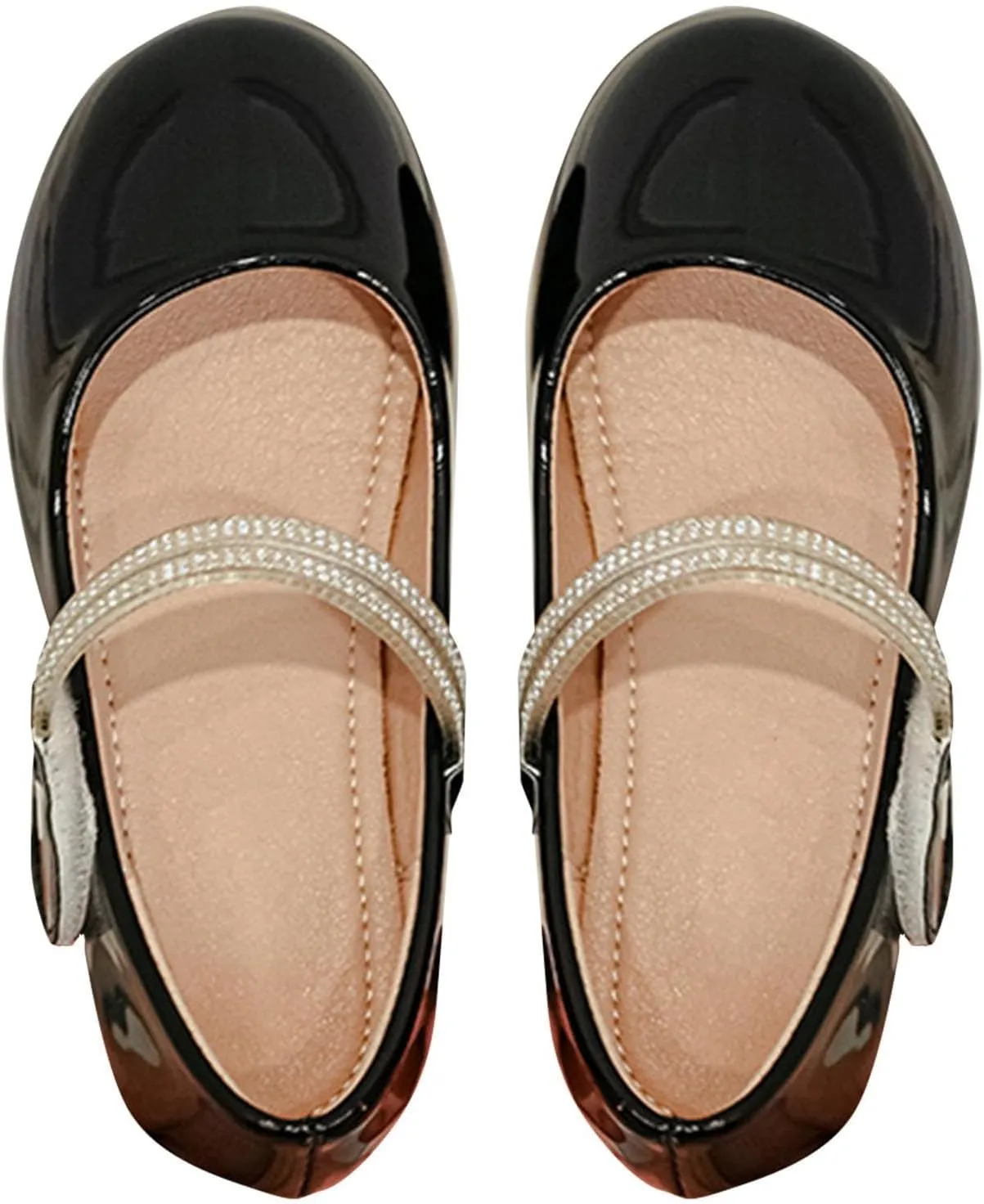 Girls Dress Shoes Patent Ballerina Flats Kids Toddler Girls Mary Jane Low Heels Shoes for School Party Wedding
