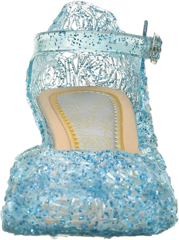 Girls Jelly Sandals Mary Jane Flats Heels Dance Party Birthday Cosplay Dress Up Single Shoes for Kids Toddler