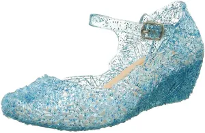 Girls Jelly Sandals Mary Jane Flats Heels Dance Party Birthday Cosplay Dress Up Single Shoes for Kids Toddler