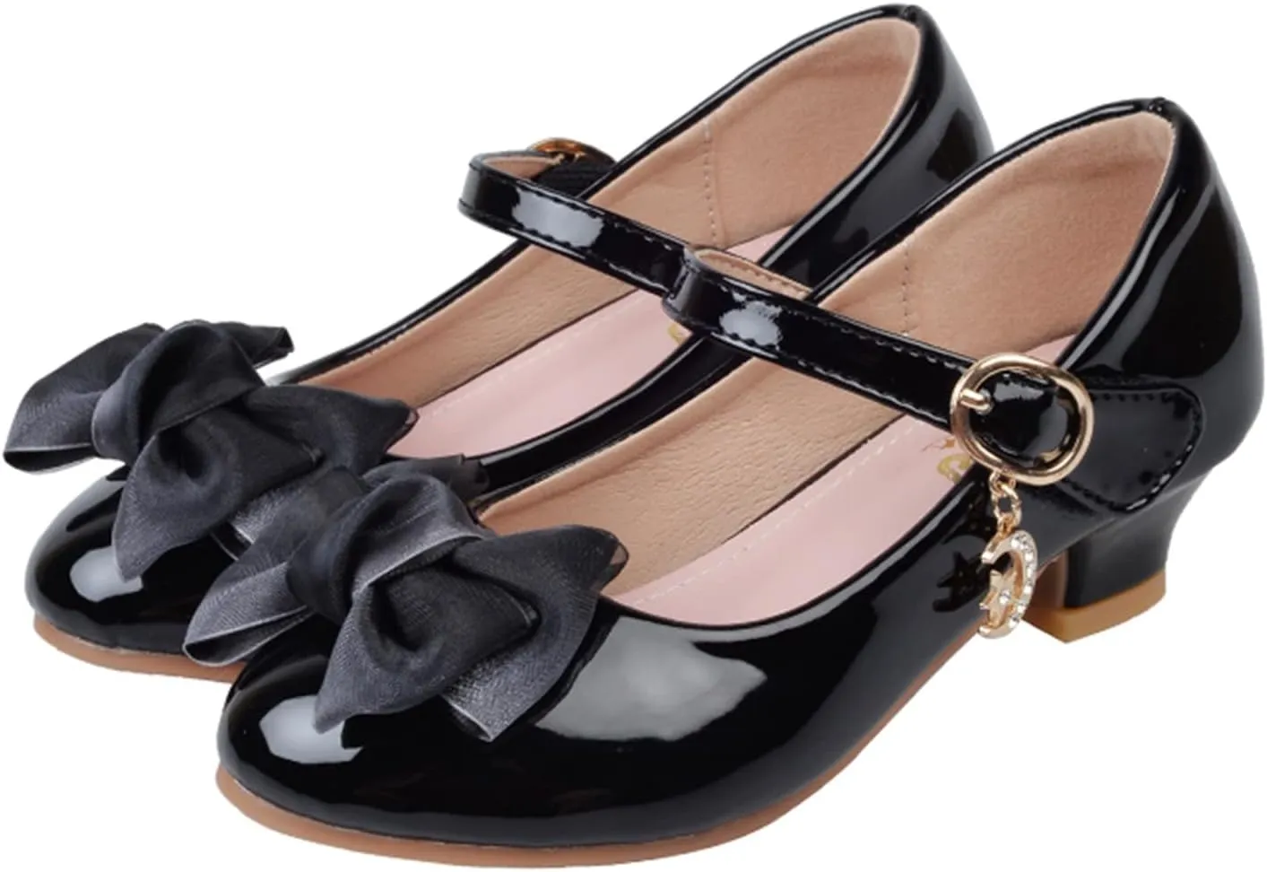Girls Mary Jane Dress Shoes Bows Flower Girl Wedding School Low Heels Toddler Little Kids Pump Shoes Girl School Shoes
